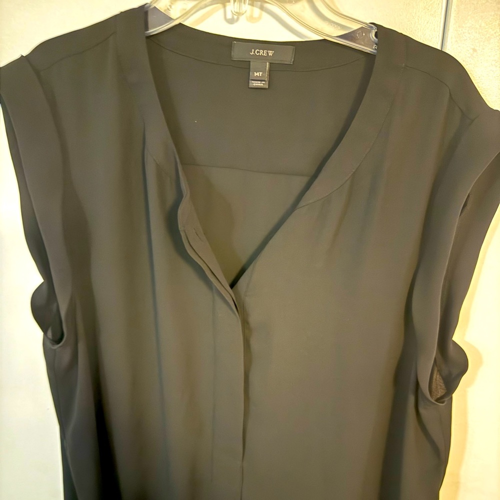 J. Crew black Sleeveless Mandarin Collar Blouse